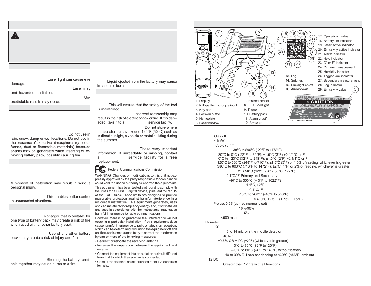 Important safety instructions, Made in china, Warning | Battery use and care, Service, Specifi cations | Milwaukee Tool 2276-21NST User Manual | Page 2 / 11