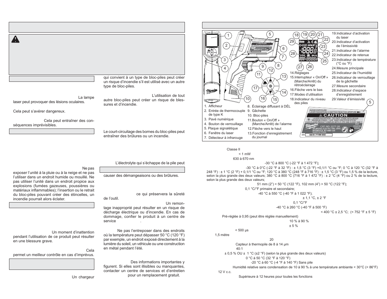 Règles importantes de sécurité, Made in china, Avertissement | Sécurité, Utilisation et entretien de la batterie, Entretien, Description fonctionnelle | Milwaukee Tool 2276-21NST User Manual | Page 5 / 11