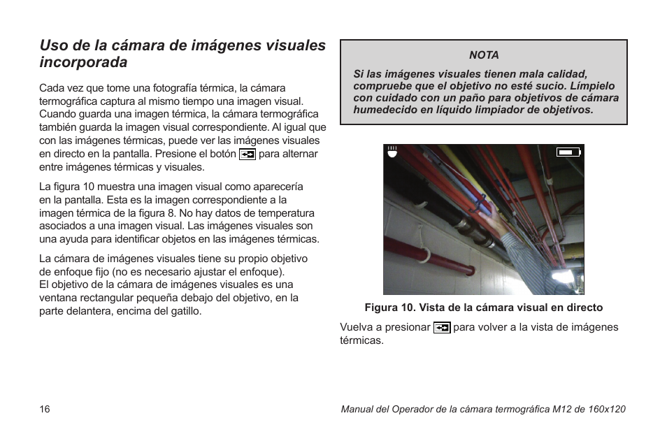 Uso de la cámara de imágenes visuales incorporada | Milwaukee Tool 2260-21NST User Manual | Page 90 / 108