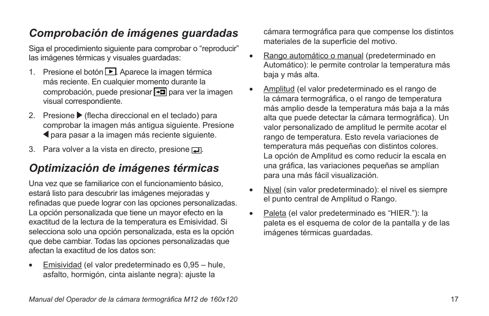 Comprobación de imágenes guardadas, Optimización de imágenes térmicas | Milwaukee Tool 2260-21NST User Manual | Page 91 / 108