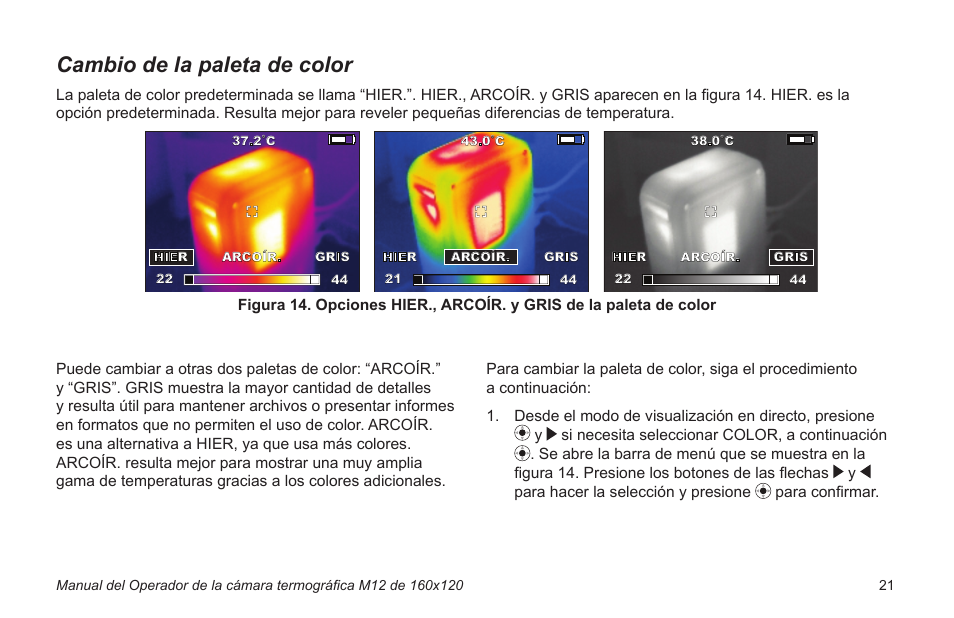 Cambio de la paleta de color | Milwaukee Tool 2260-21NST User Manual | Page 95 / 108