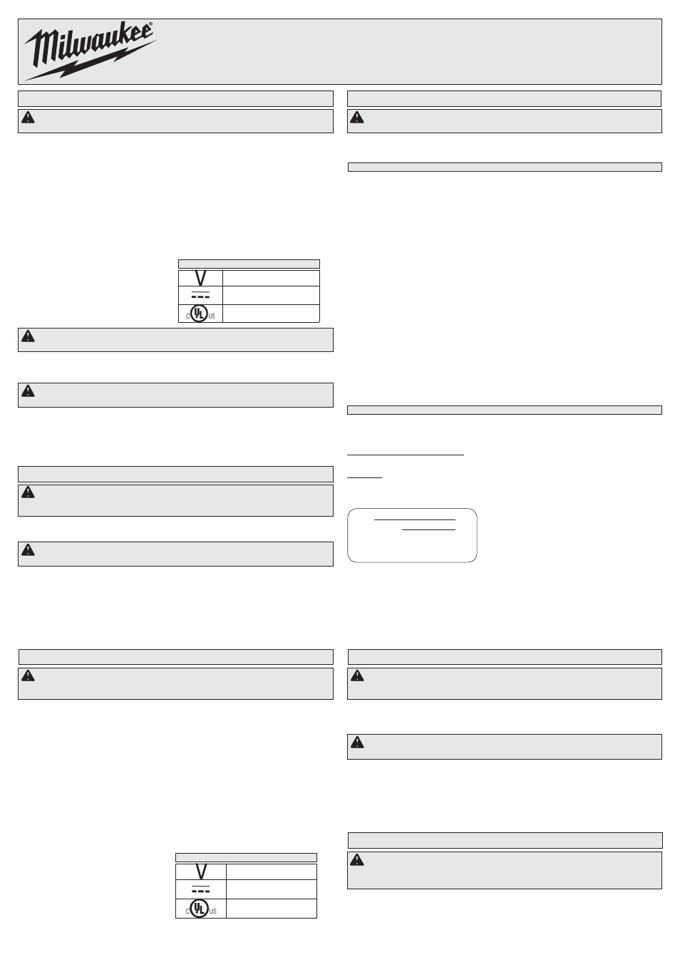 Milwaukee Tool 2362-20 Safety User Manual | 2 pages