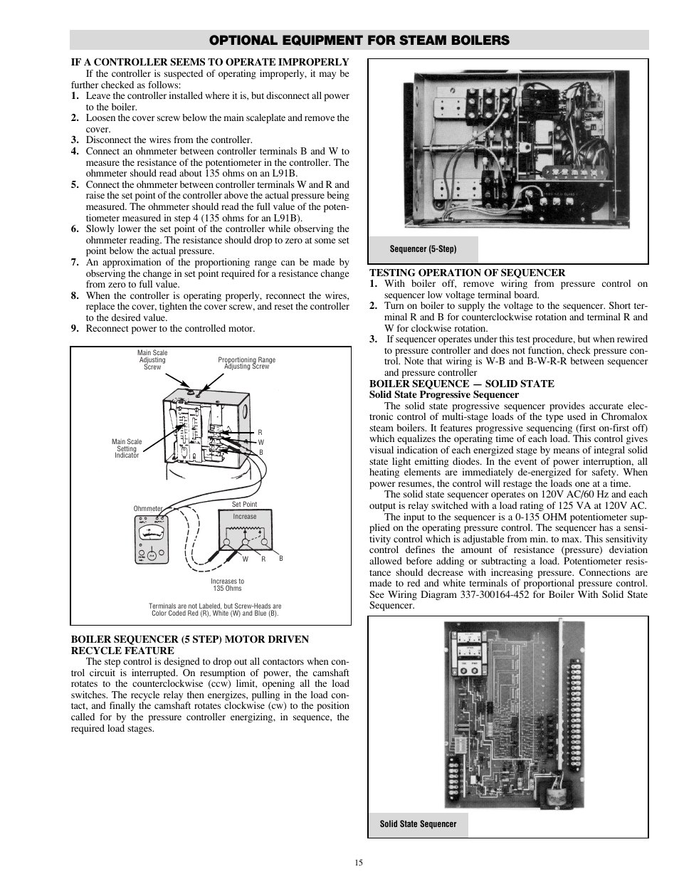 Optional equipment for steam boilers | Chromalox CHPES-6A User Manual | Page 15 / 20