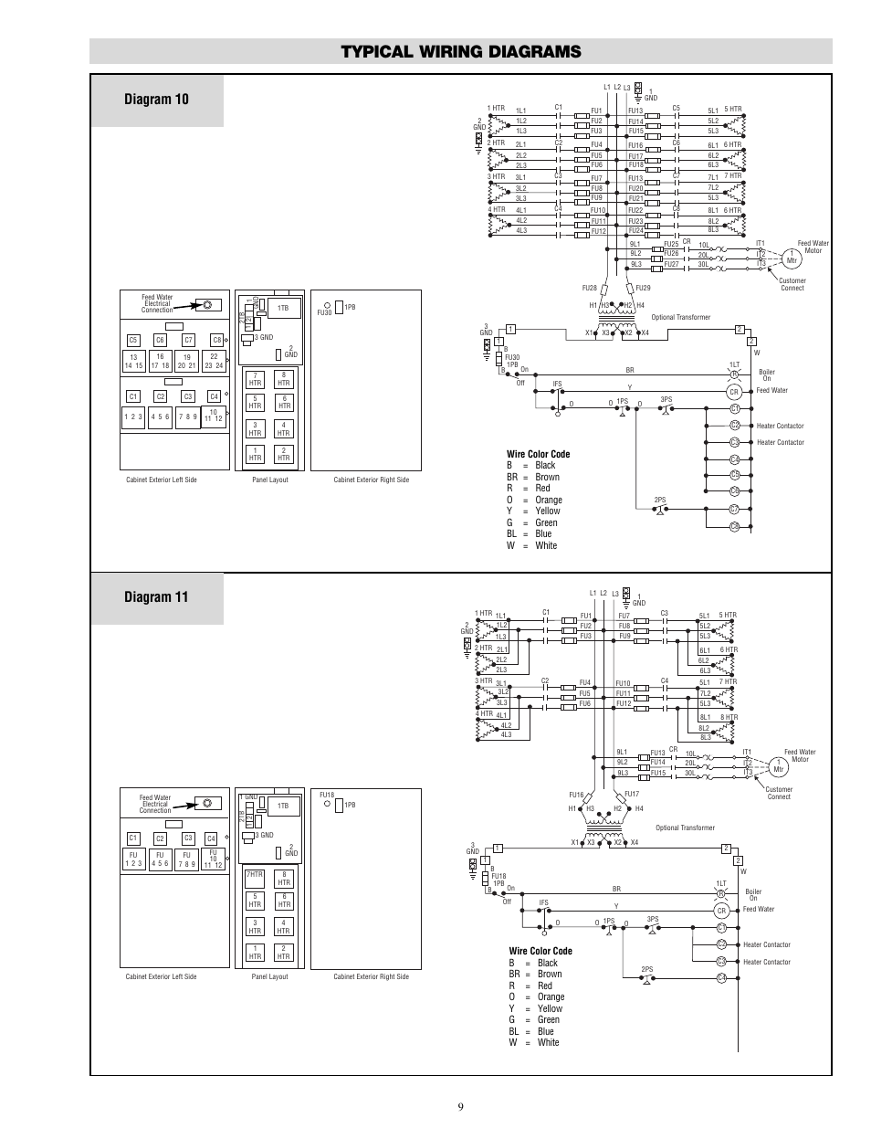 Typical wiring diagrams, Diagram 10, Diagram 11 | Chromalox CHPES-6A User Manual | Page 9 / 20