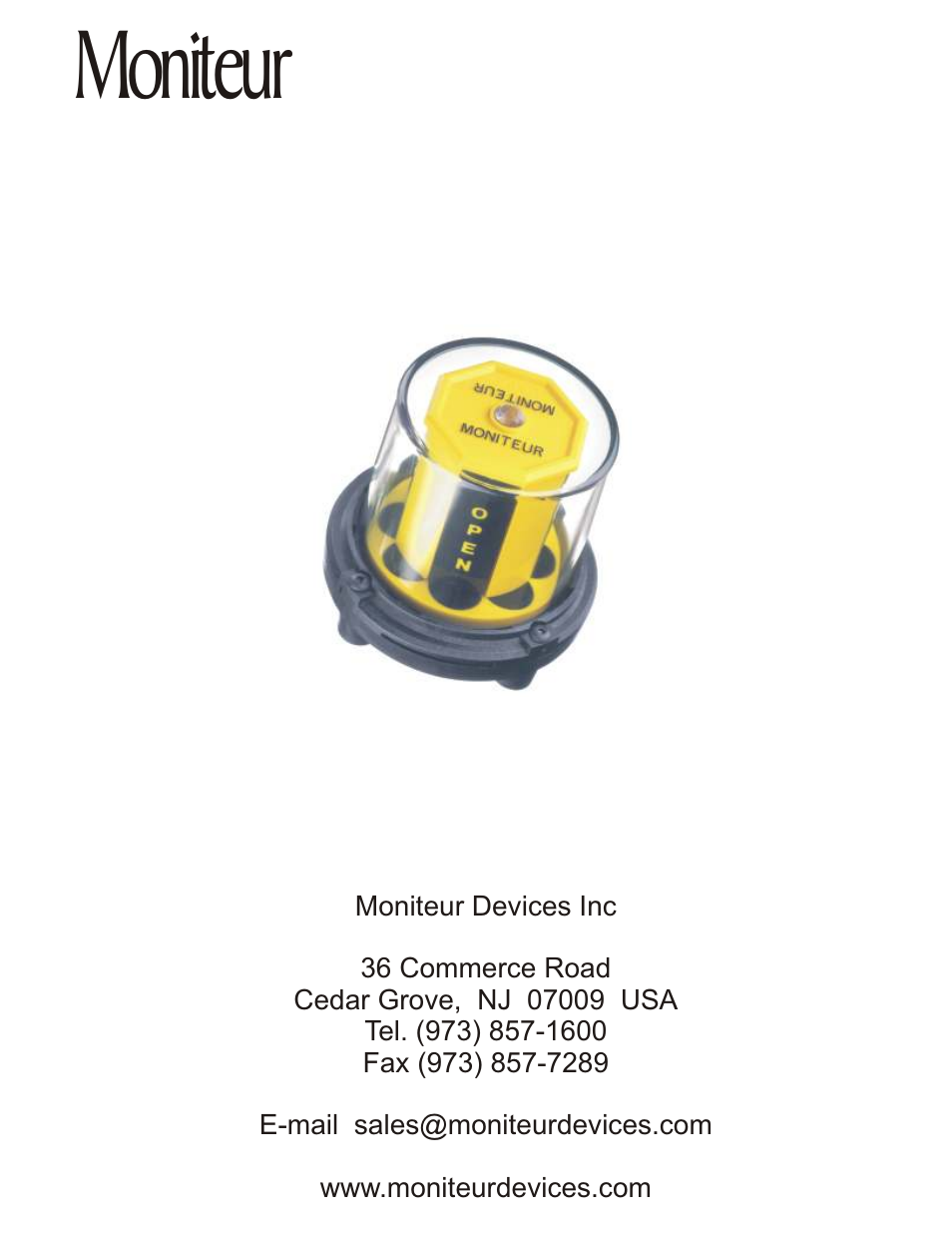 Moniteur | Moniteur 40 Series VALVE Positioners User Manual | Page 8 / 8