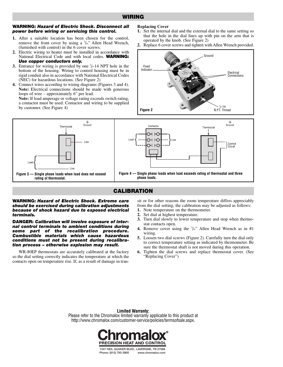 Calibration, Wiring | Chromalox WR-80EP User Manual | Page 2 / 2