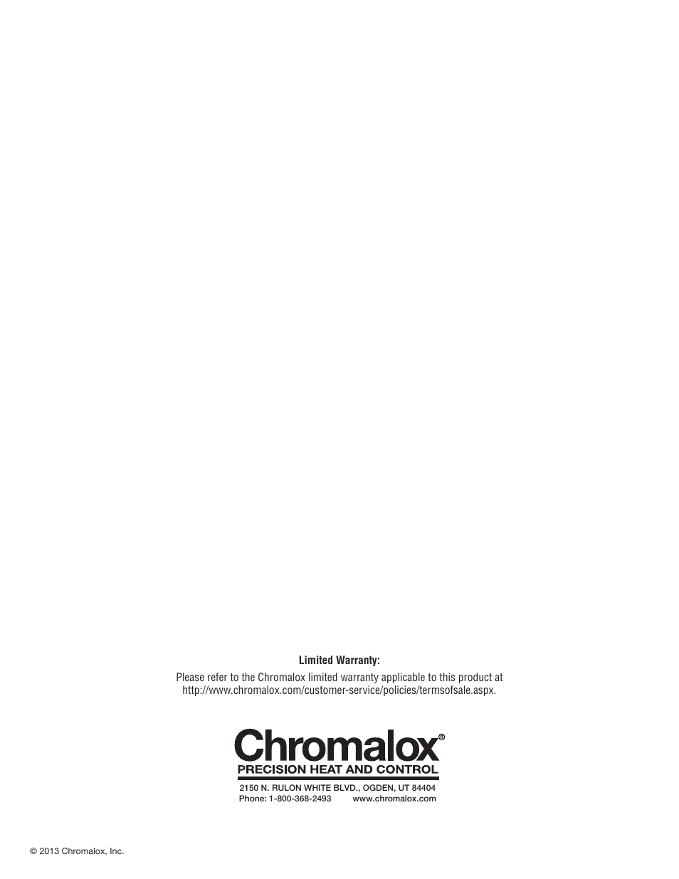 Chromalox PN403-1 User Manual | Page 8 / 8