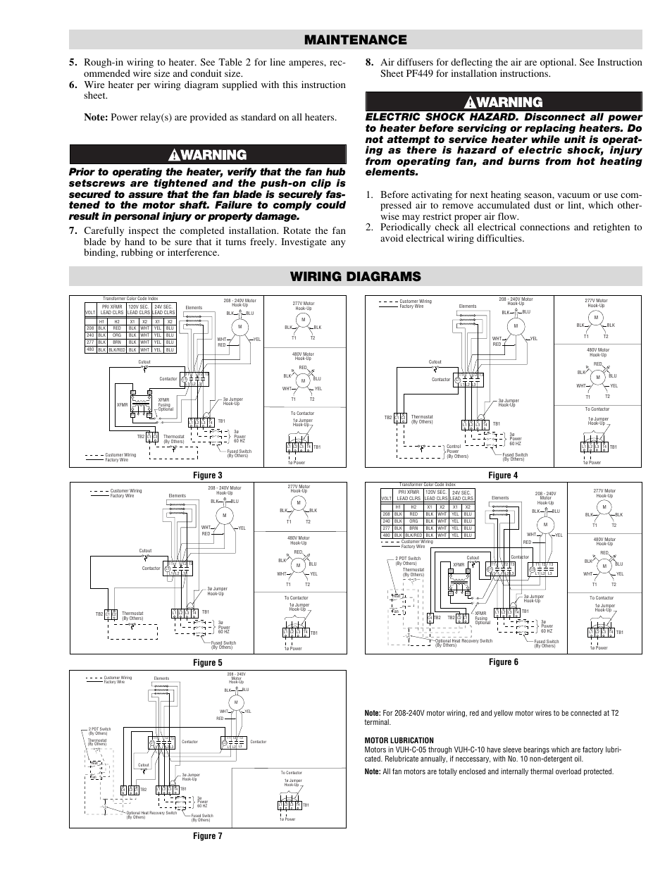 Wiring diagrams, Maintenance, Figure 3 | Figure 4, Figure 5, Figure 6, Figure 7 | Chromalox PF450-5 User Manual | Page 3 / 4