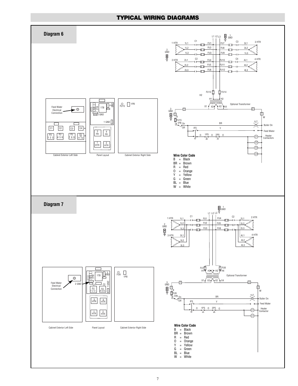 Typical wiring diagrams, Diagram 6, Diagram 7 | Chromalox CES-6 User Manual | Page 7 / 20
