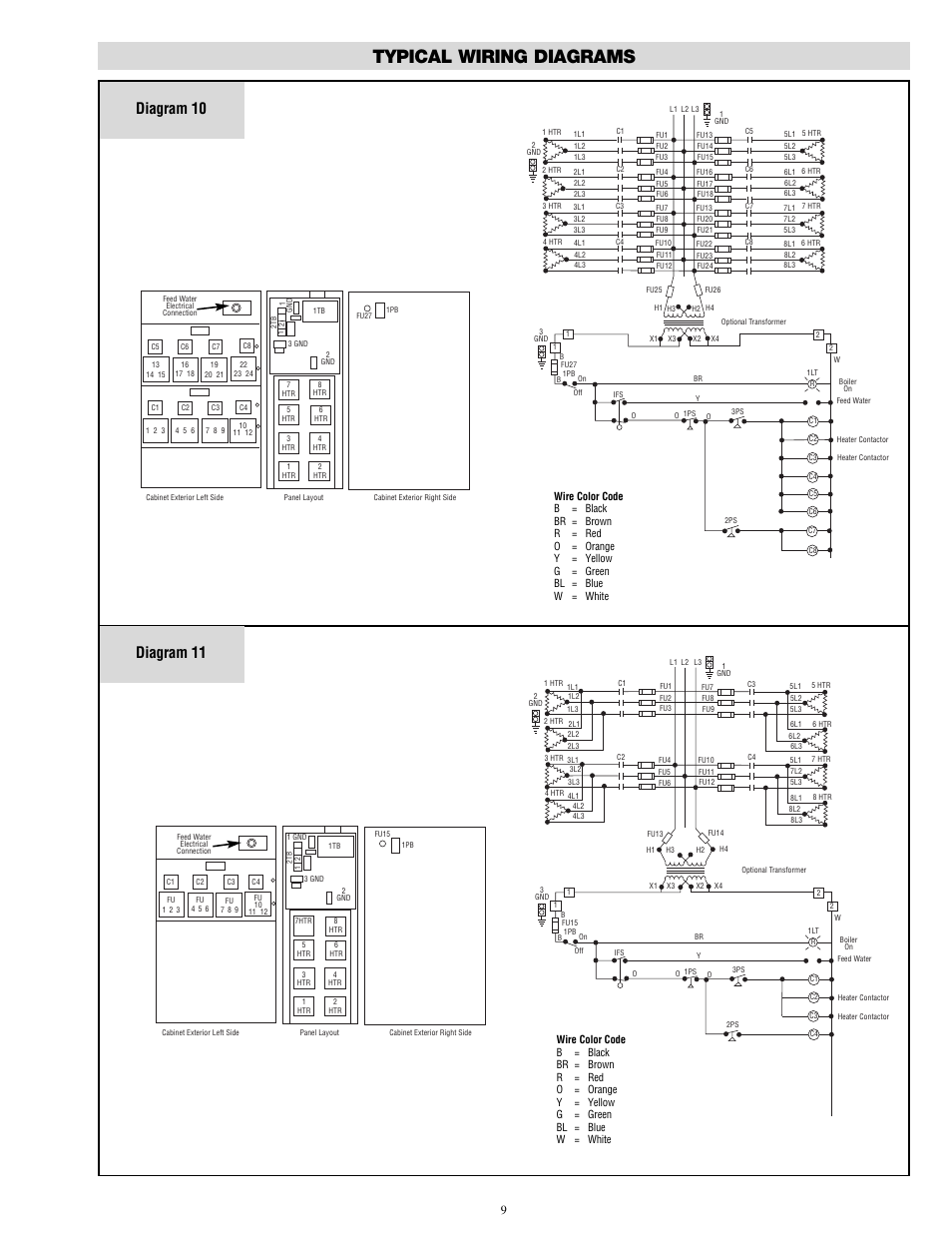 Typical wiring diagrams, Diagram 10, Diagram 11 | Chromalox CES-6 User Manual | Page 9 / 20