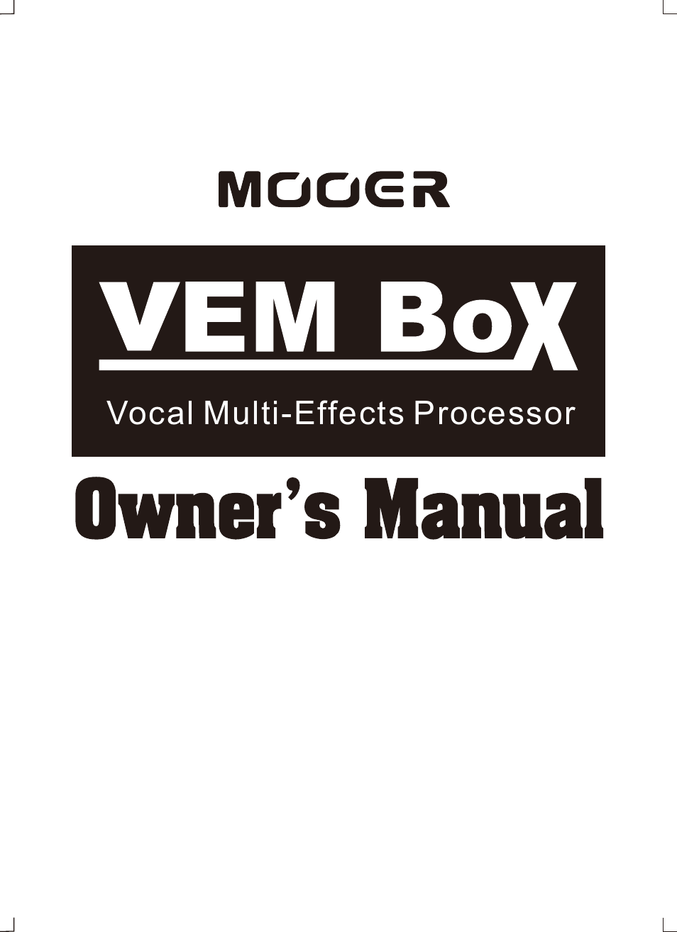 MOOER VEM Box User Manual | 28 pages