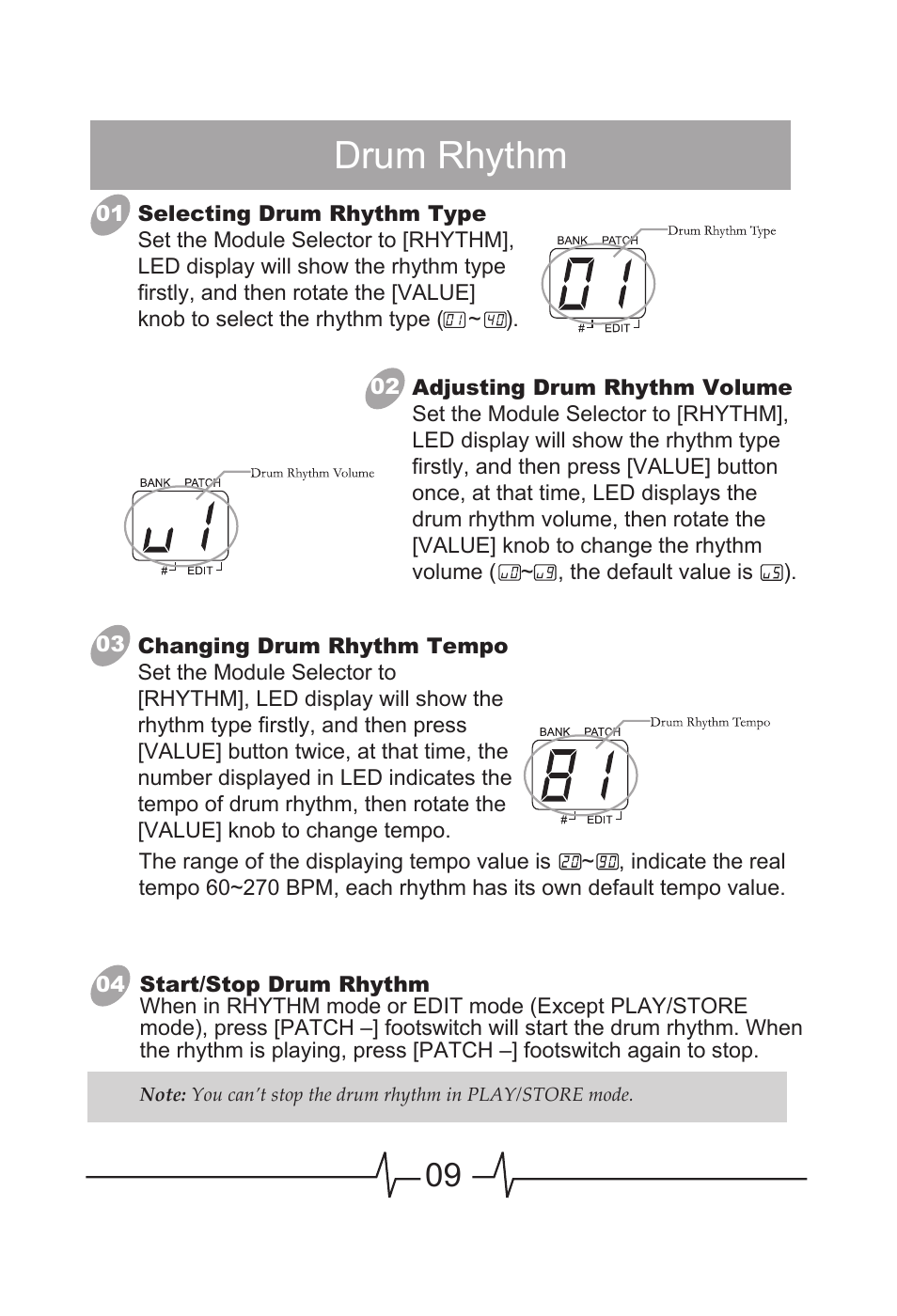 Drum rhythm | MOOER BEM Box LE User Manual | Page 10 / 26