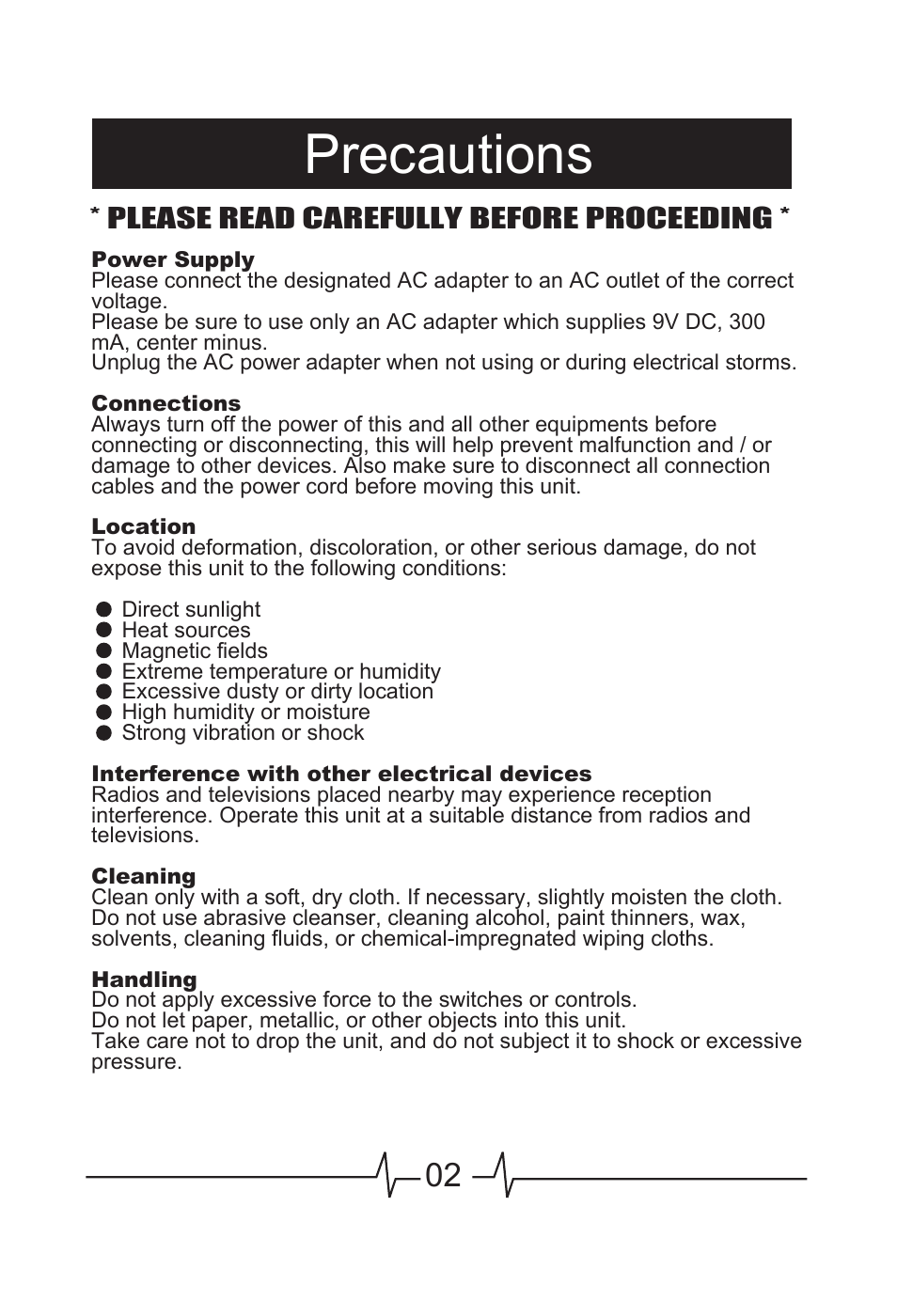 Precautions, Please read carefully before proceeding | MOOER BEM Box LE User Manual | Page 3 / 26