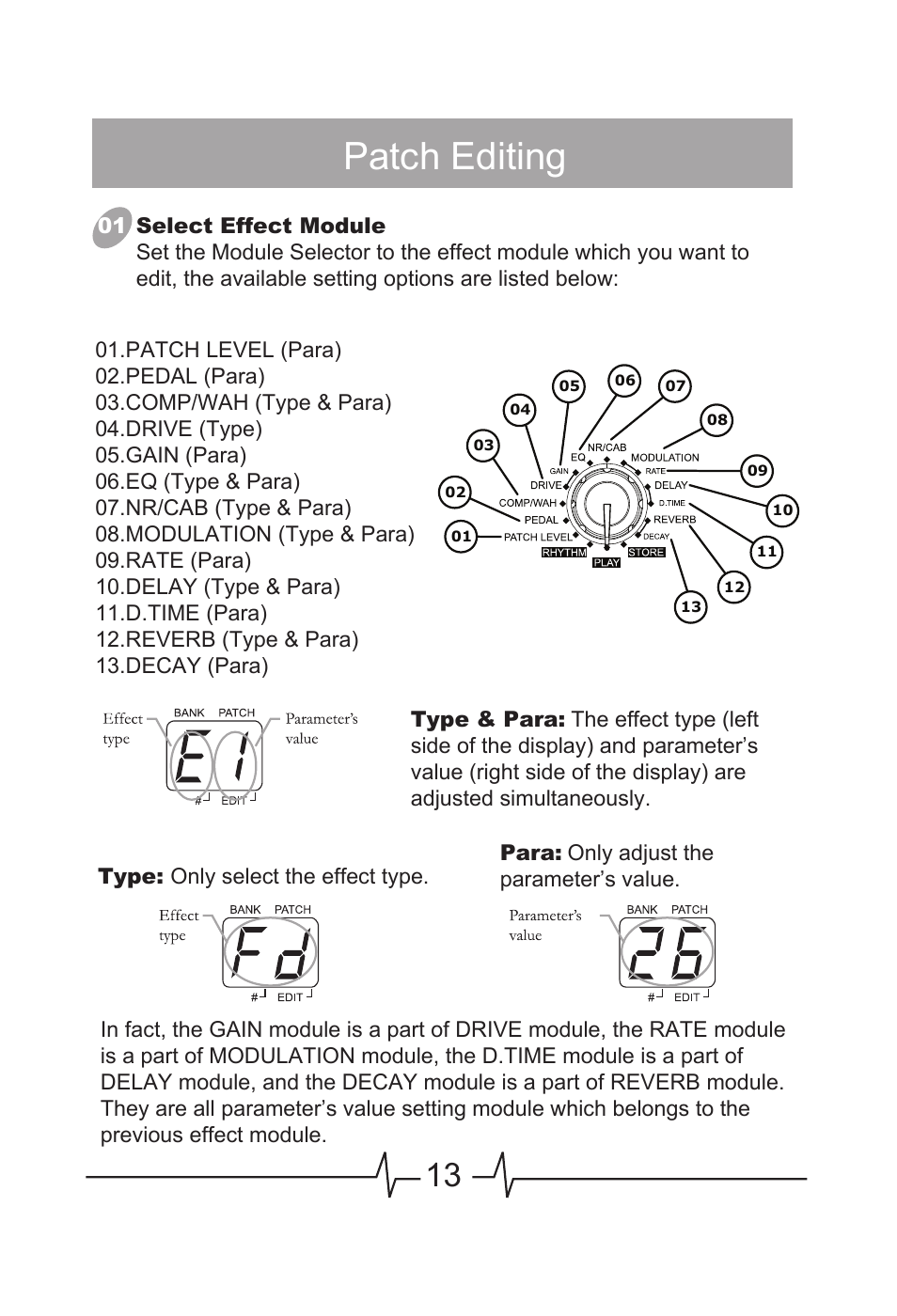 Patch editing | MOOER BEM Box User Manual | Page 14 / 27