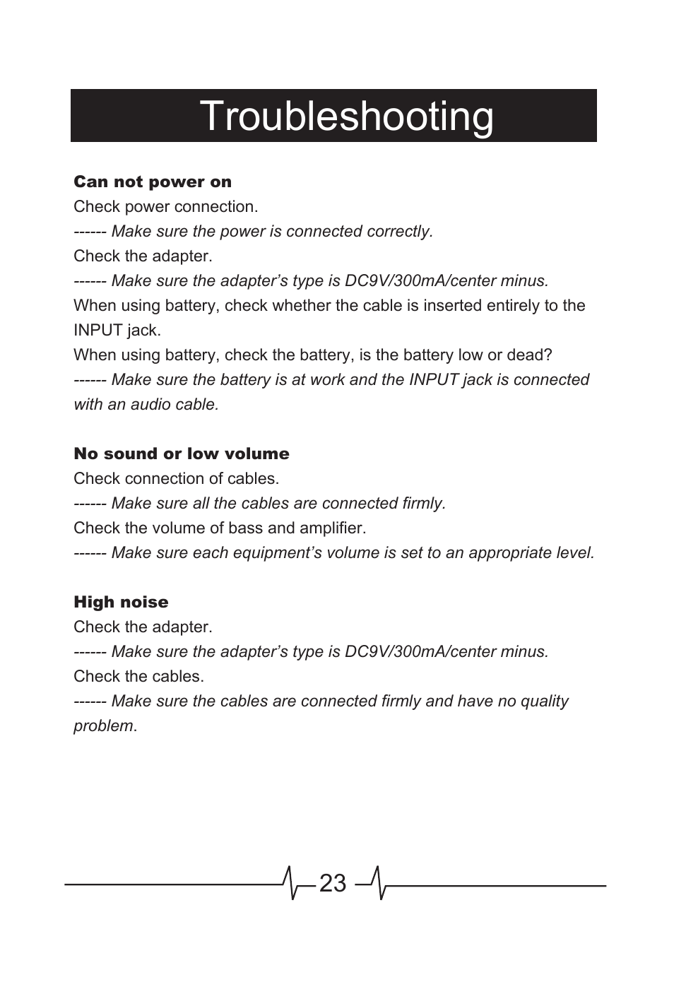 Troubleshooting | MOOER BEM Box User Manual | Page 24 / 27