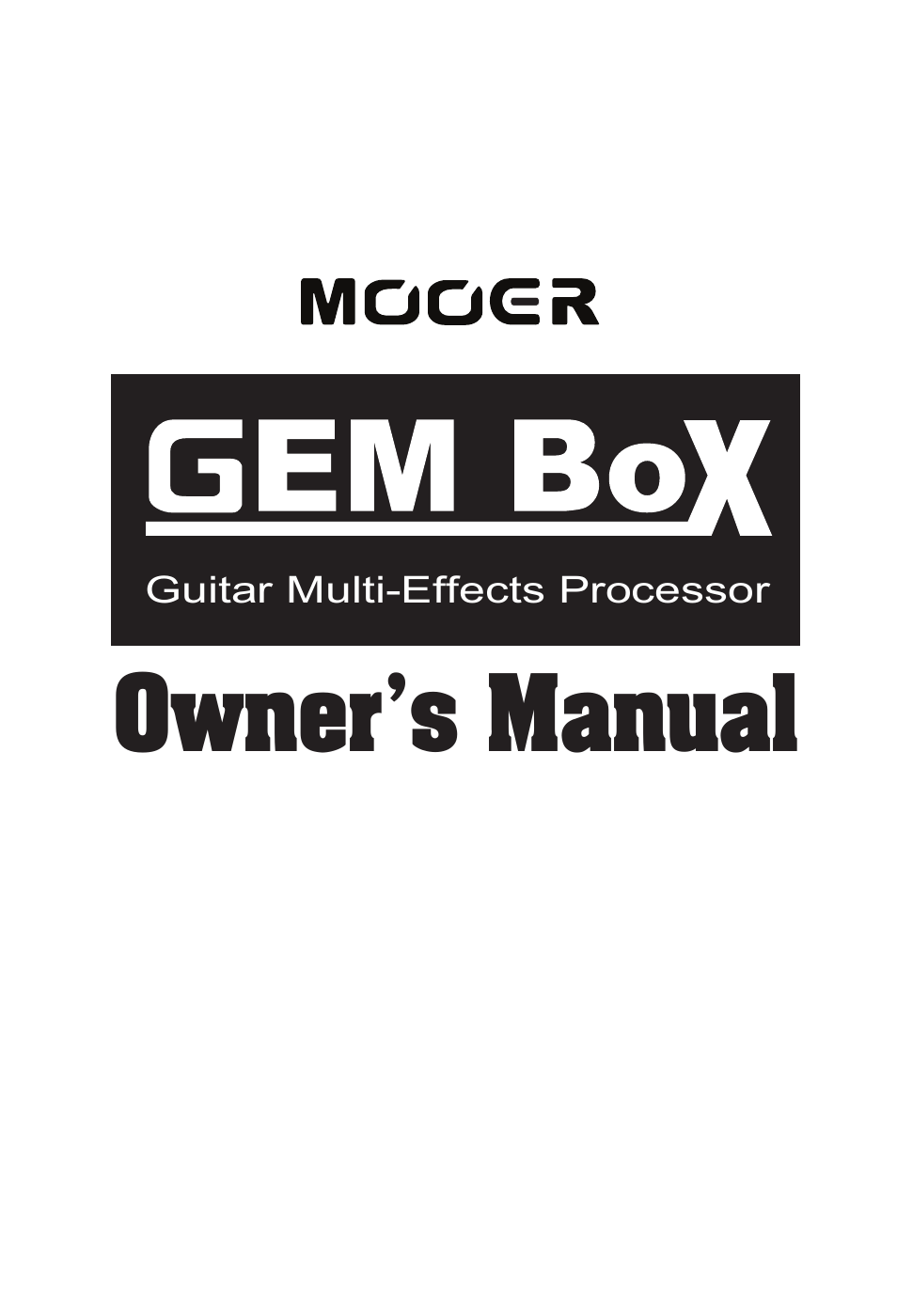 MOOER GEM Box User Manual | 27 pages