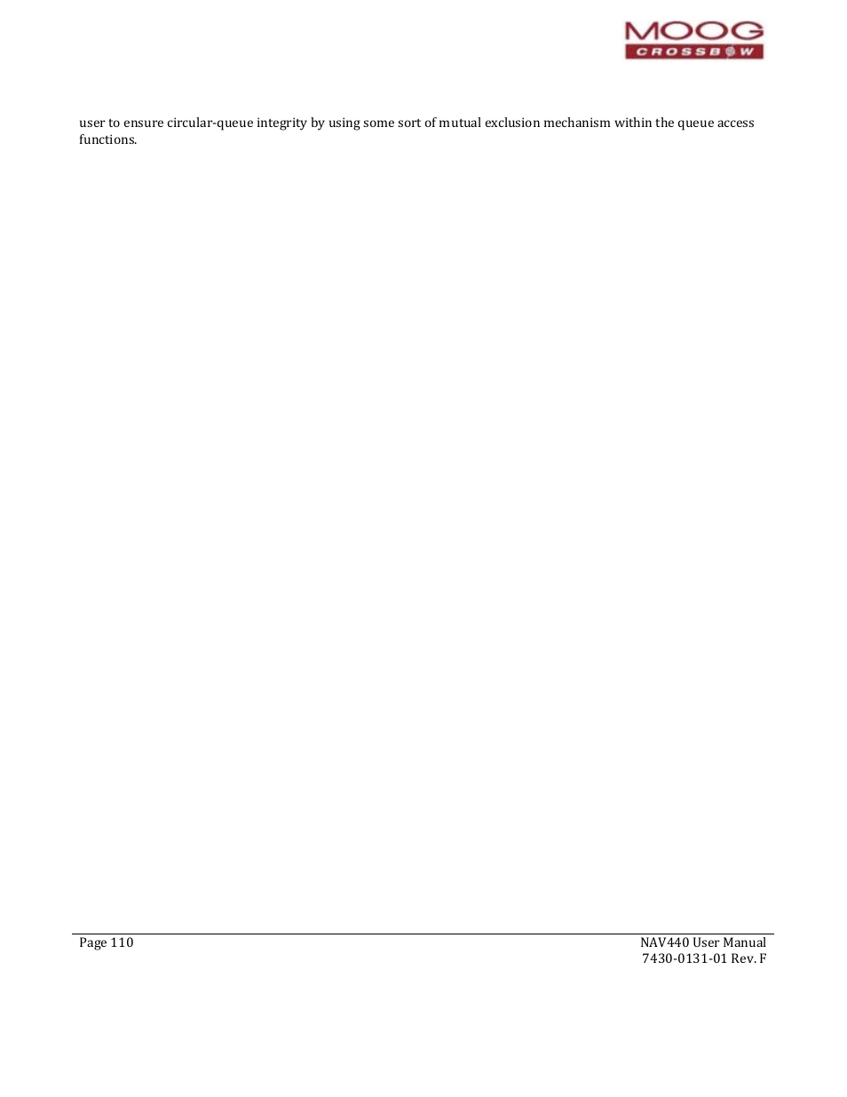 Moog Crossbow NAV440 Series User Manual | Page 110 / 128