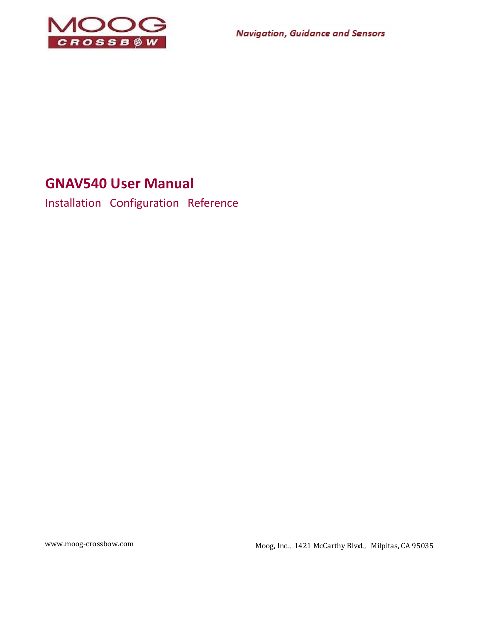 Moog Crossbow GNAV540 User Manual | 132 pages