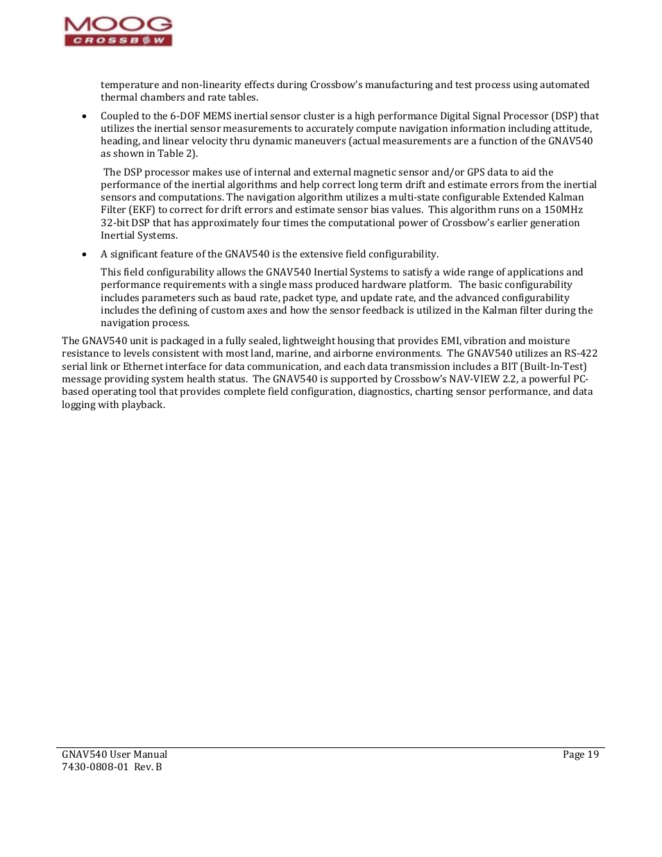 Moog Crossbow GNAV540 User Manual | Page 19 / 132