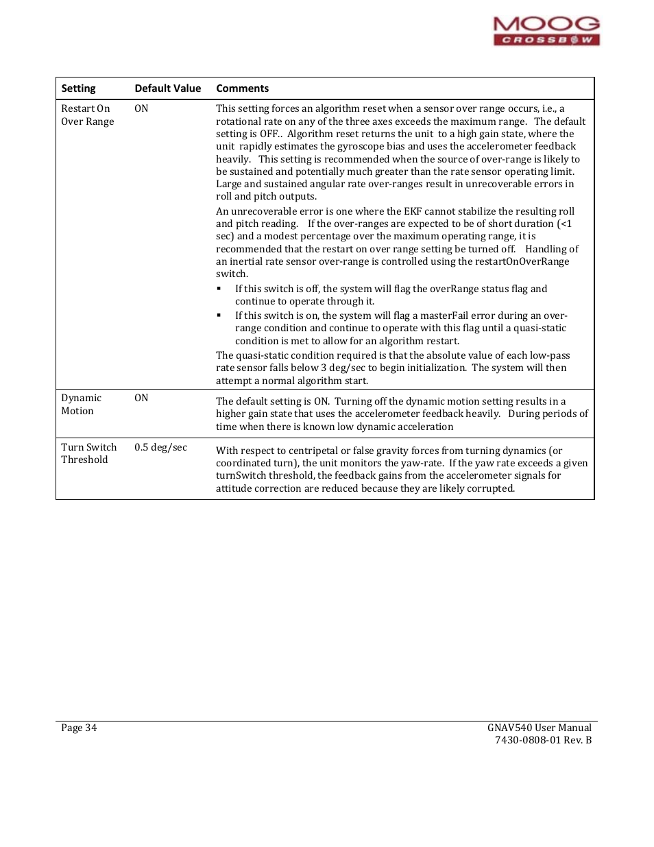 Moog Crossbow GNAV540 User Manual | Page 34 / 132
