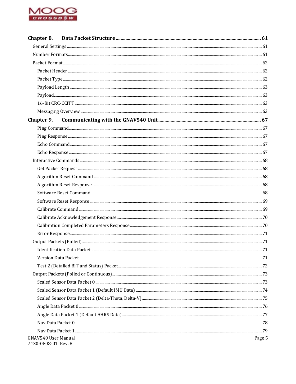Moog Crossbow GNAV540 User Manual | Page 5 / 132