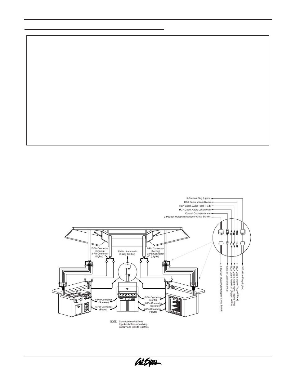G3000 island / sports bar canopy, Canopy wiring | Cal Flame G3000 User Manual | Page 23 / 64