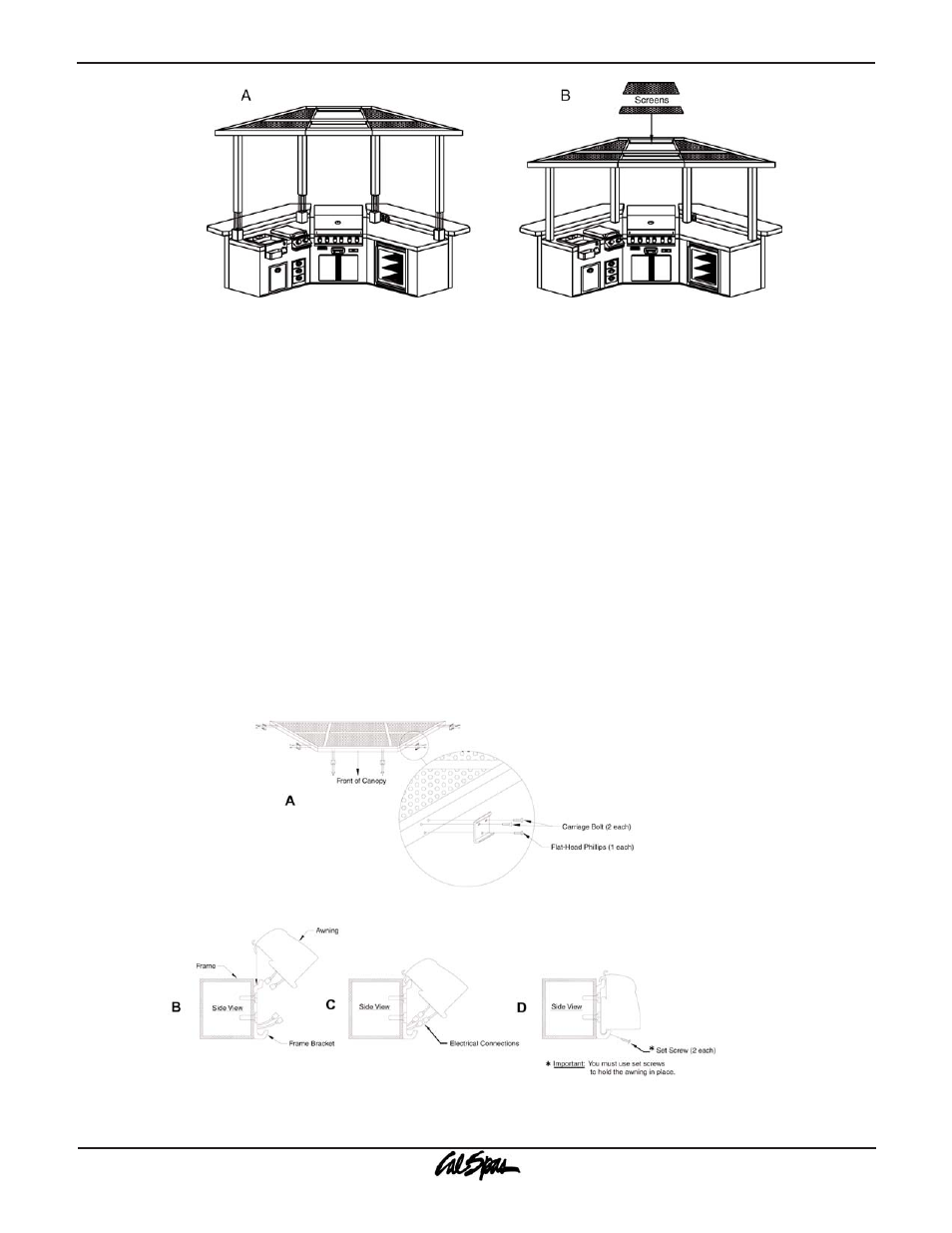 Awning installation | Cal Flame G3000 User Manual | Page 26 / 64