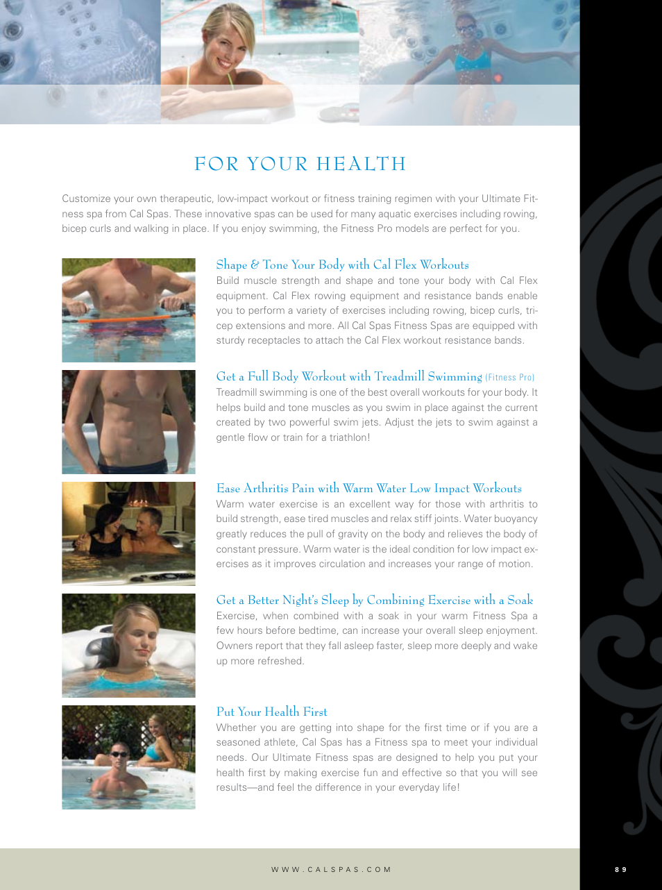 For your health | Cal Flame Ultimate Fitness Hot Tub User Manual | Page 7 / 22