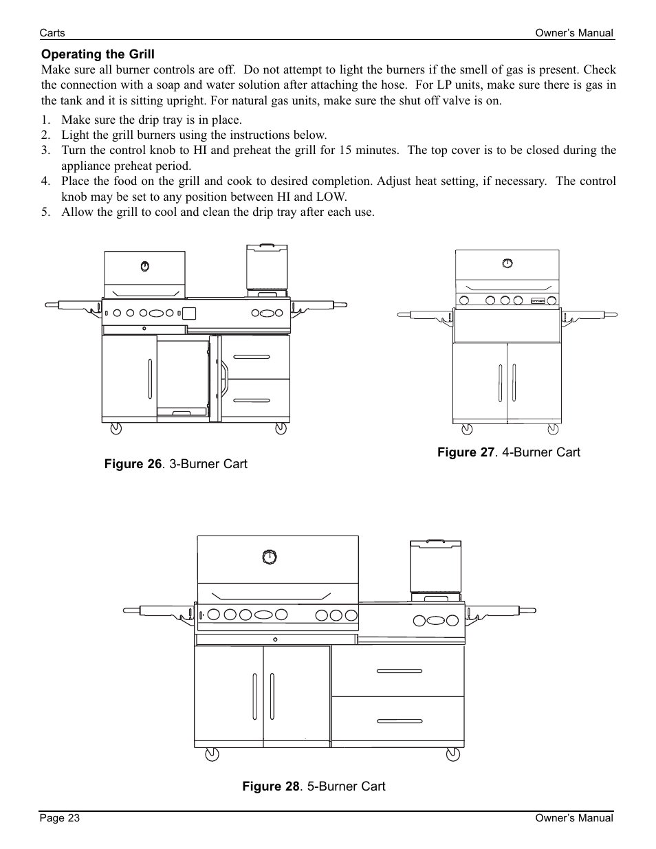 Figure 28 . 5-burner cart | Cal Flame 3000 User Manual | Page 24 / 61
