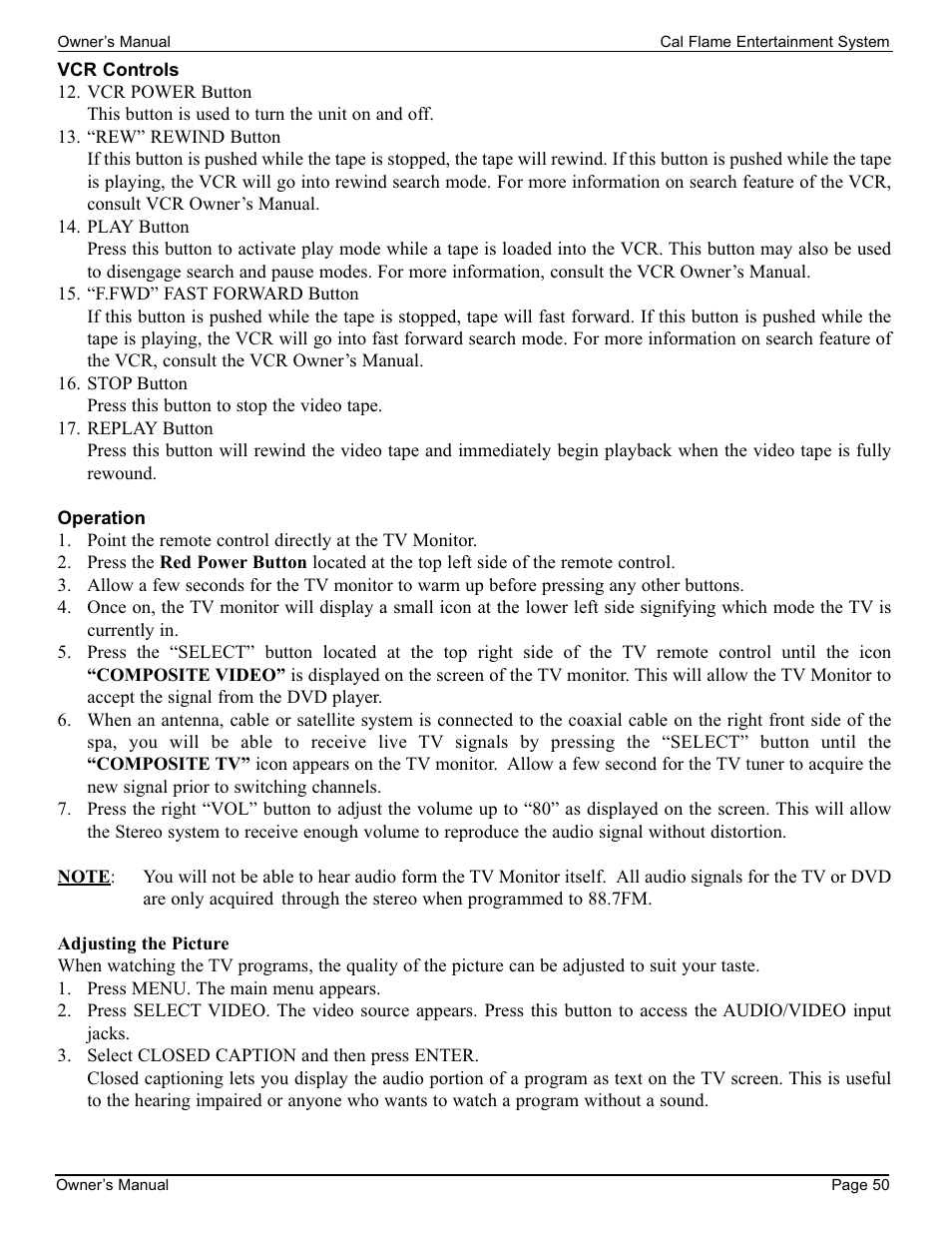 Cal Flame 3000 User Manual | Page 51 / 61