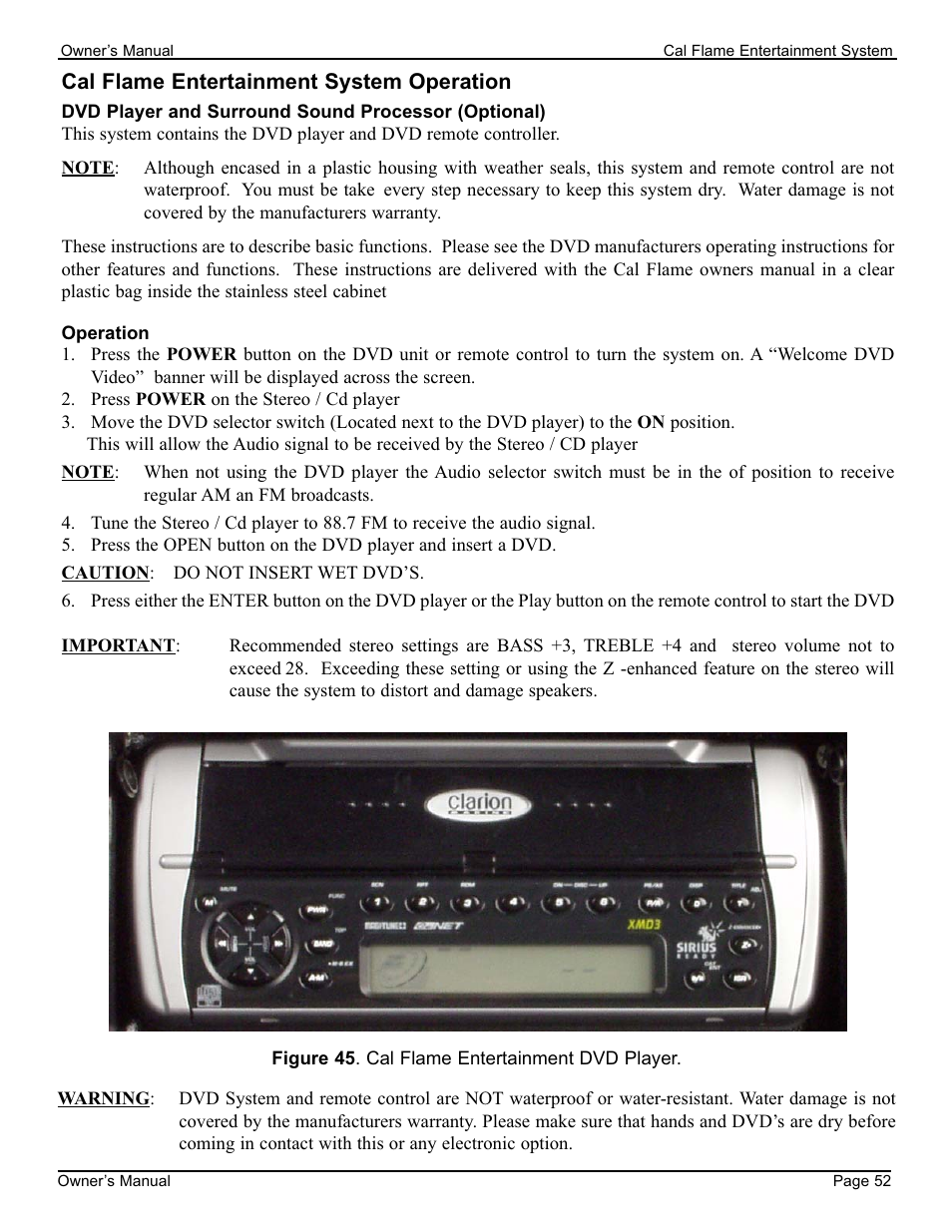 Cal Flame 3000 User Manual | Page 53 / 61