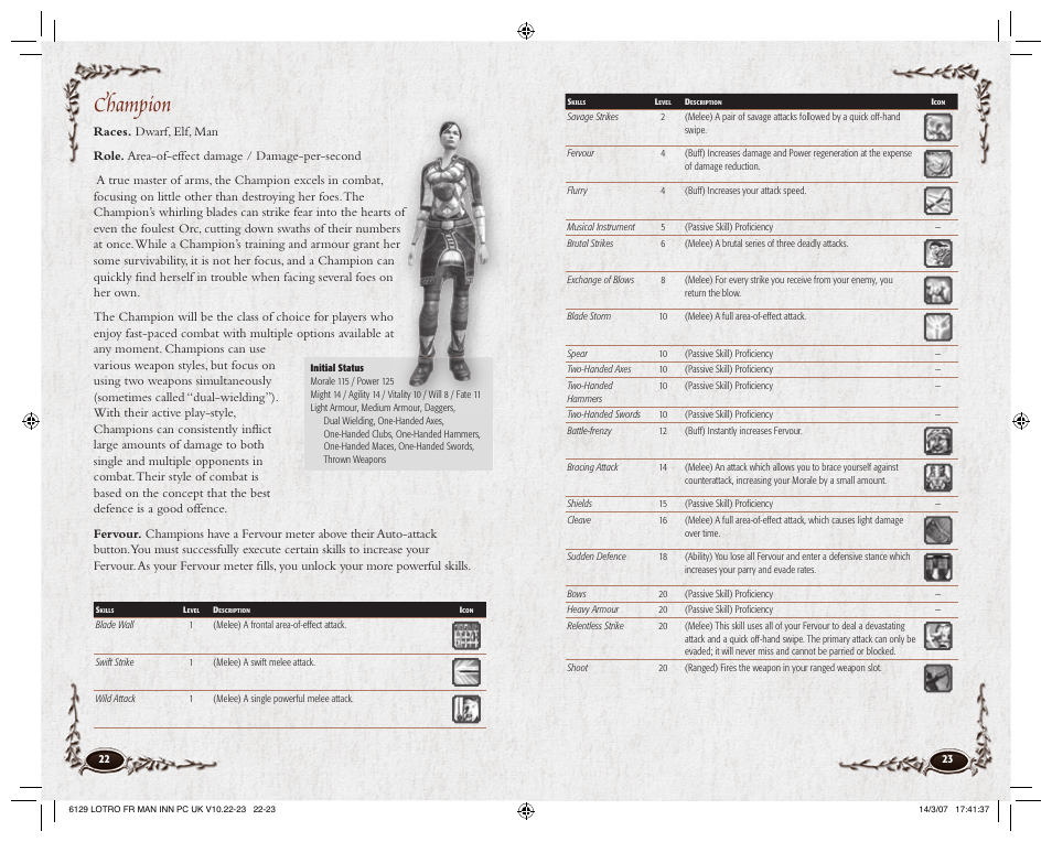 Champion | CodeMasters Lord Of the Rings Online - Shadows of Angmar for PC User Manual | Page 13 / 65