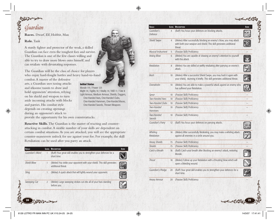 Guardian | CodeMasters Lord Of the Rings Online - Shadows of Angmar for PC User Manual | Page 14 / 65