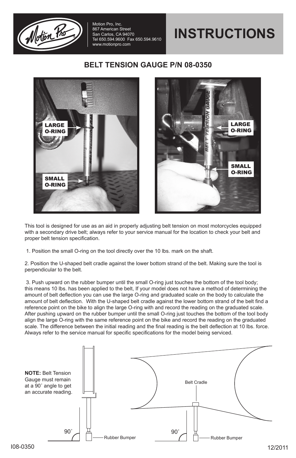 Motion Pro 08-0350 User Manual | 1 page