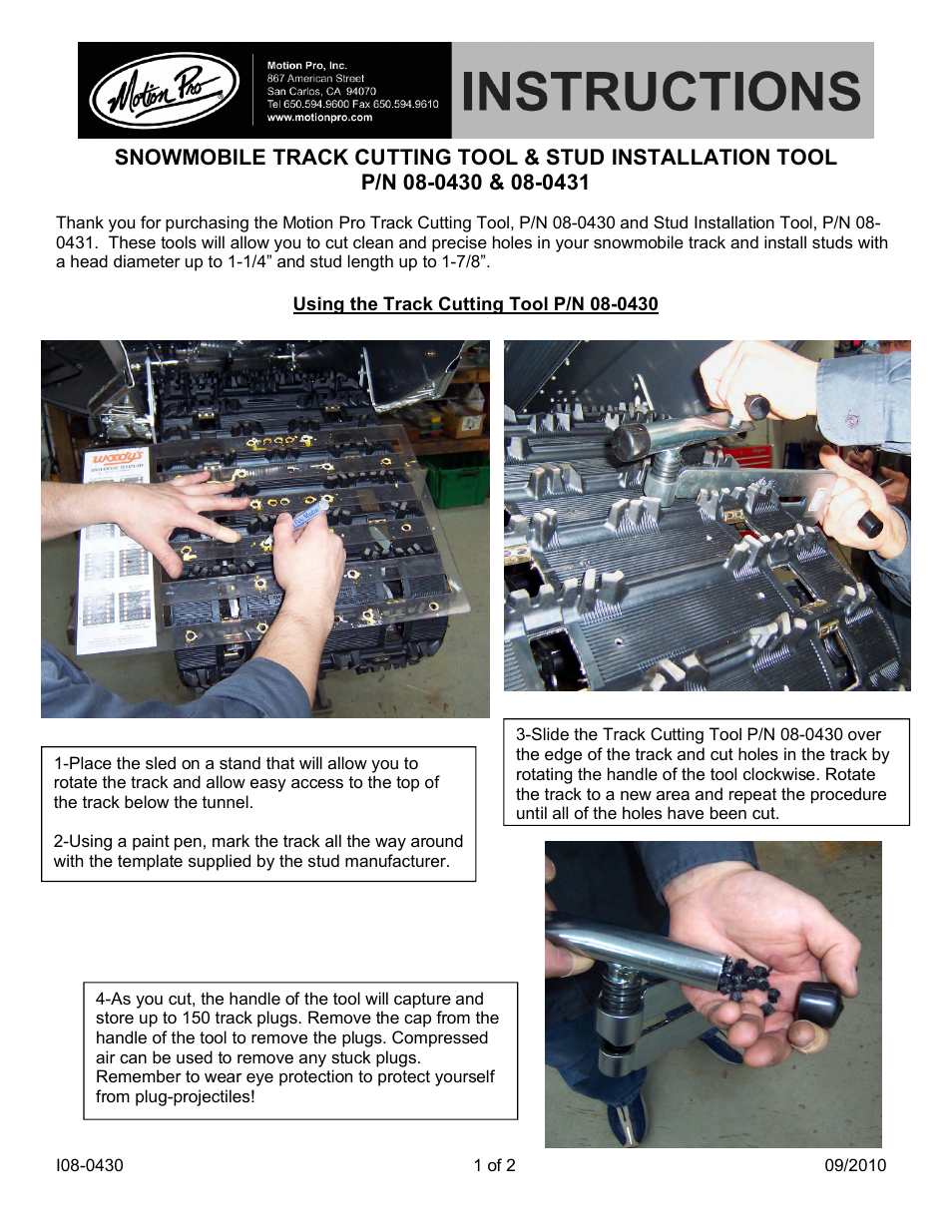 Motion Pro 08-0431 User Manual | 2 pages