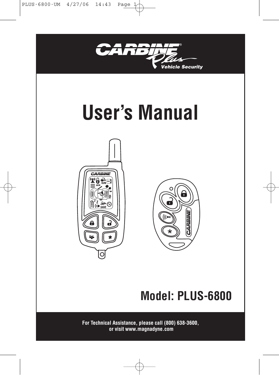 Carbine PLUS-6800 User Manual | 20 pages