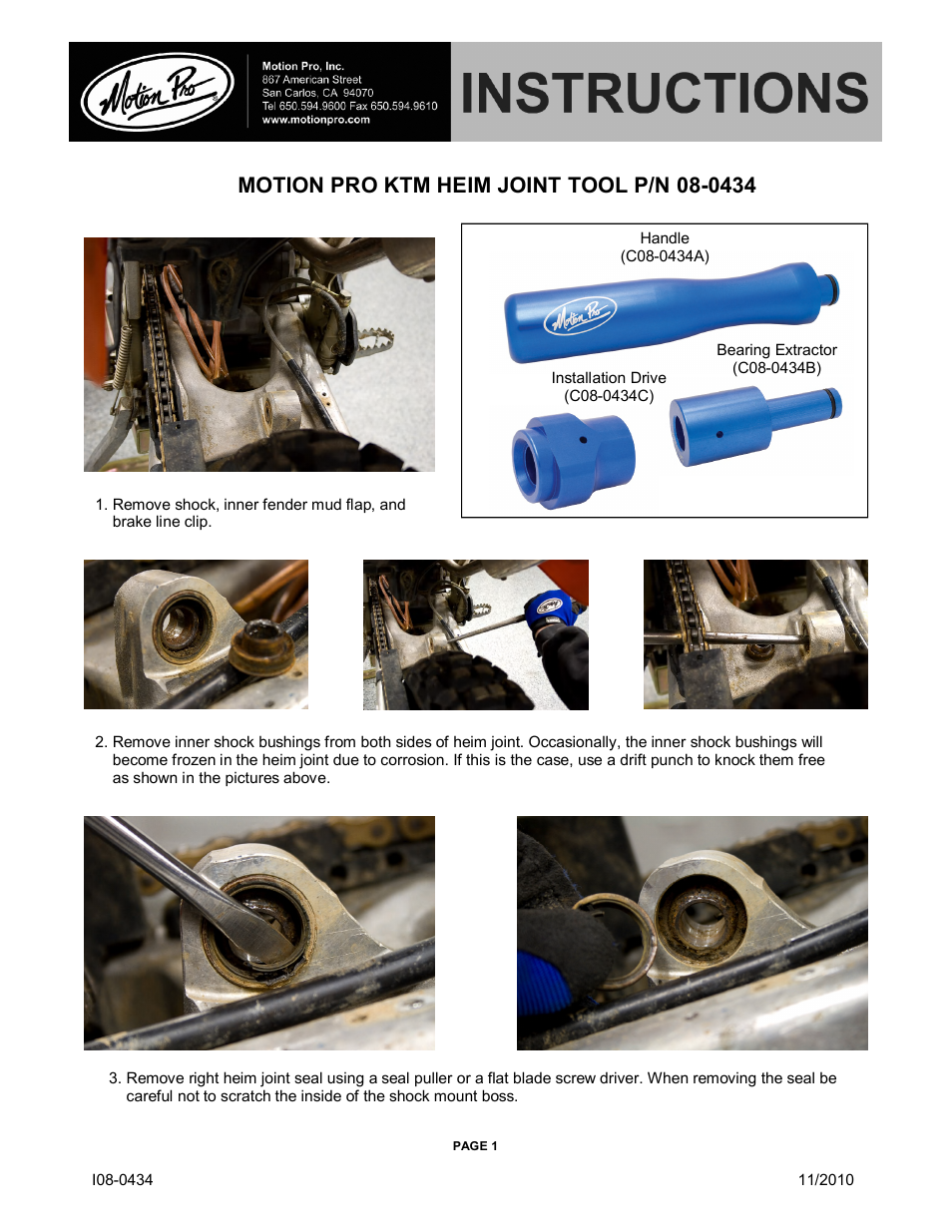 Motion Pro 08-0434 User Manual | 3 pages