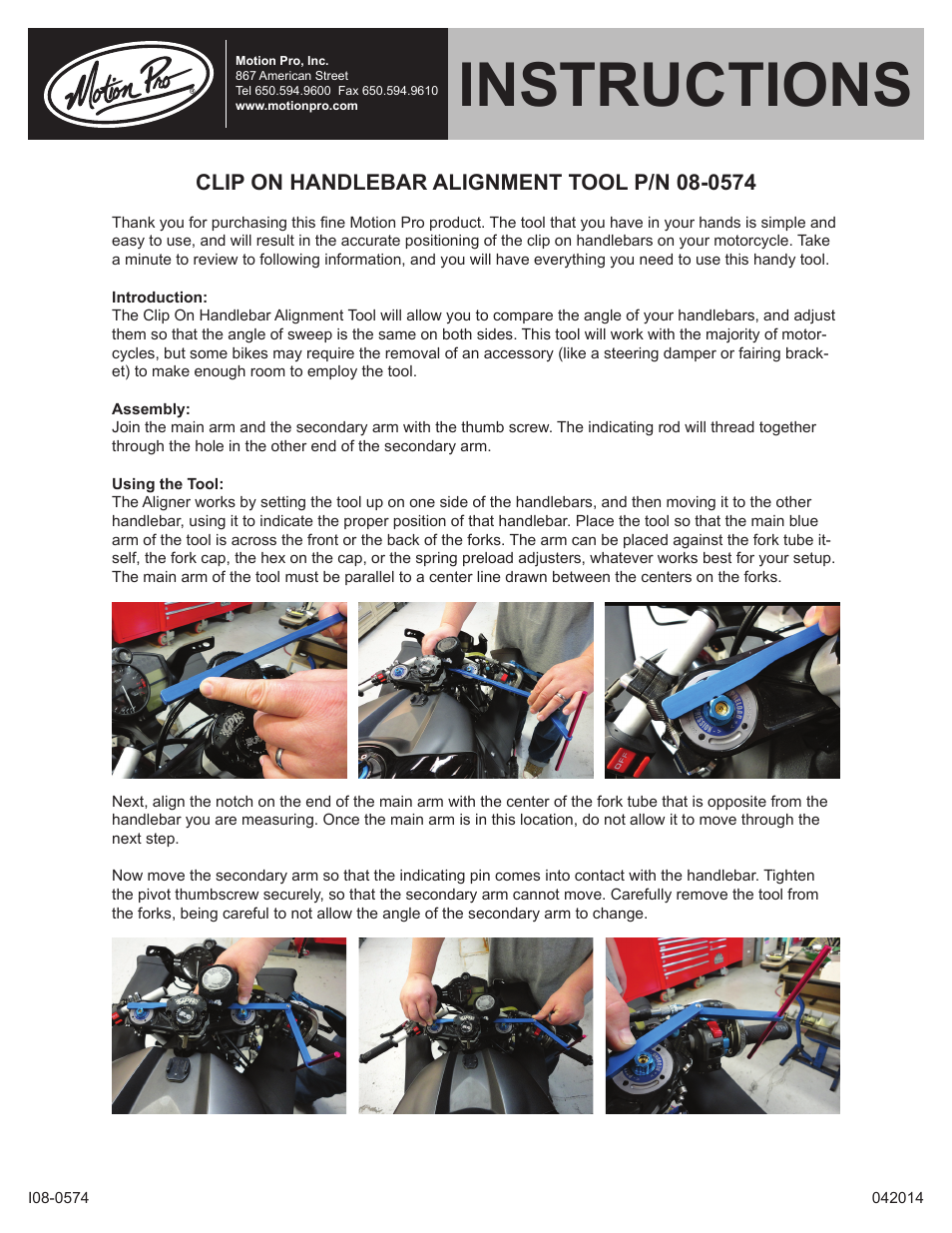 Motion Pro 08-0574 User Manual | 2 pages