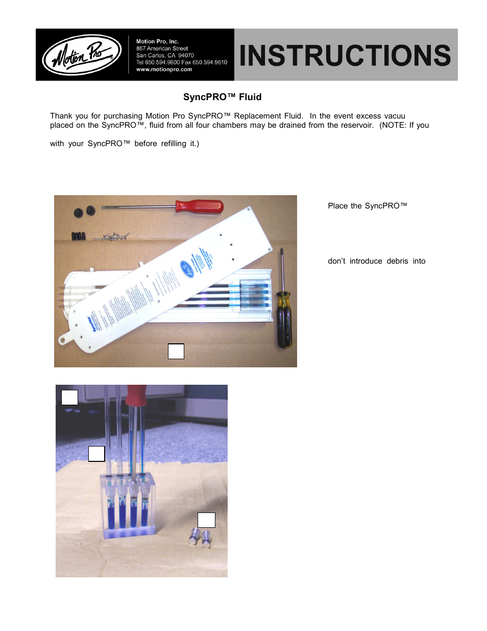 Motion Pro 08-0581 User Manual | 4 pages