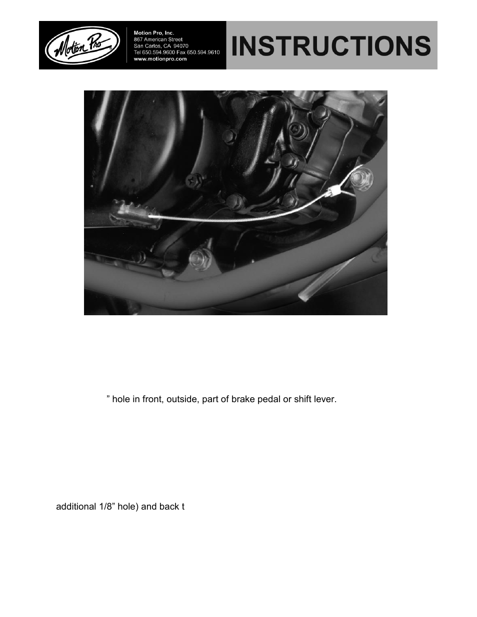 Motion Pro 11-0008 User Manual | 1 page