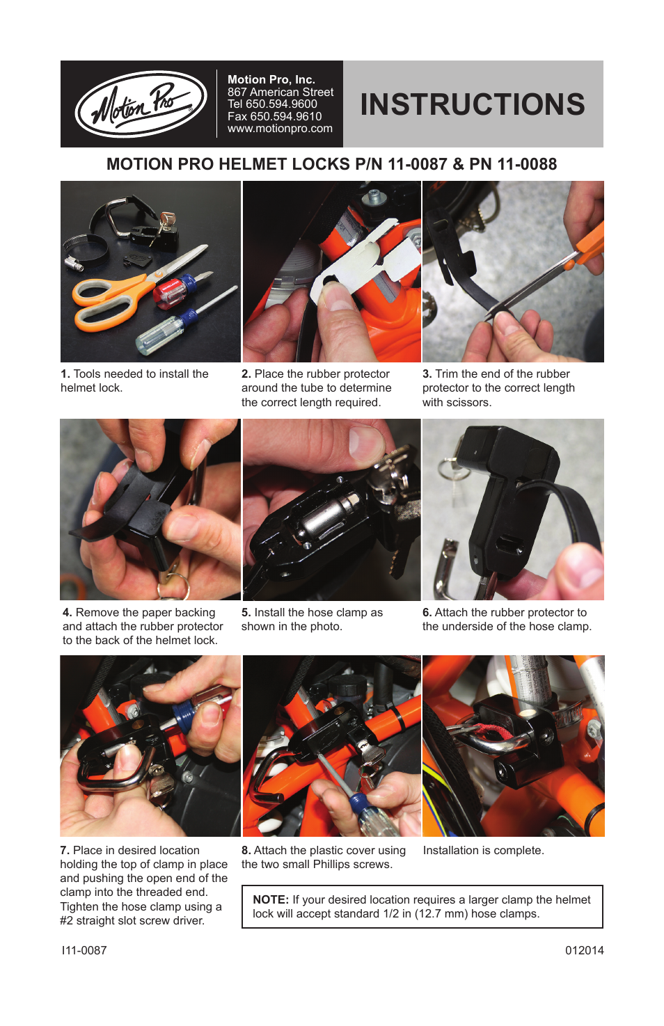 Motion Pro 11-0088 User Manual | 1 page