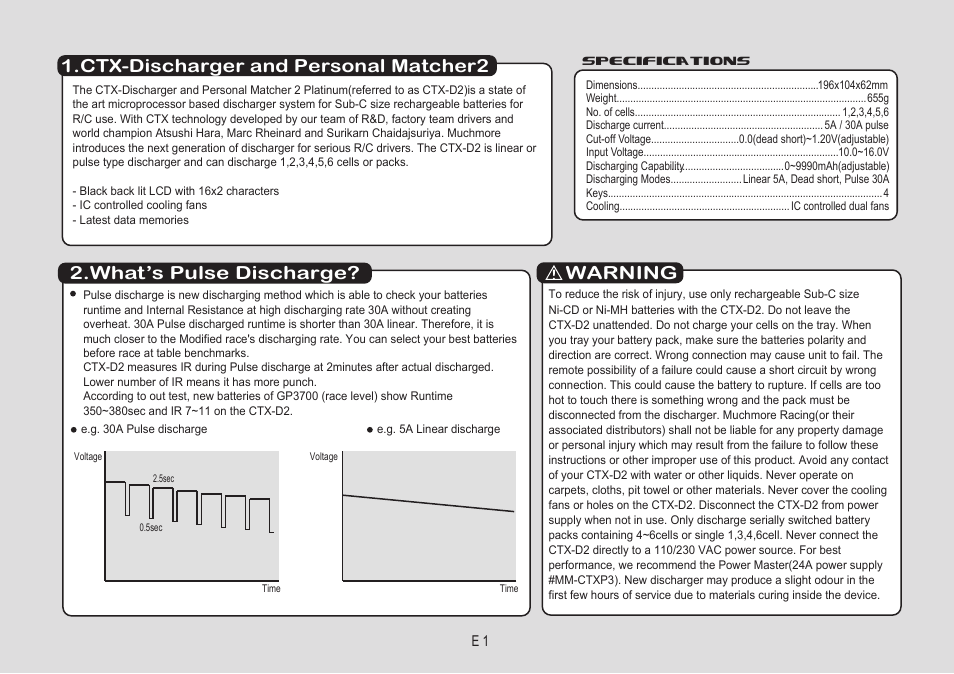 Warning 1.ctx-discharger and personal matcher2, What’s pulse discharge | Muchmore CTX D2 User Manual | Page 3 / 16
