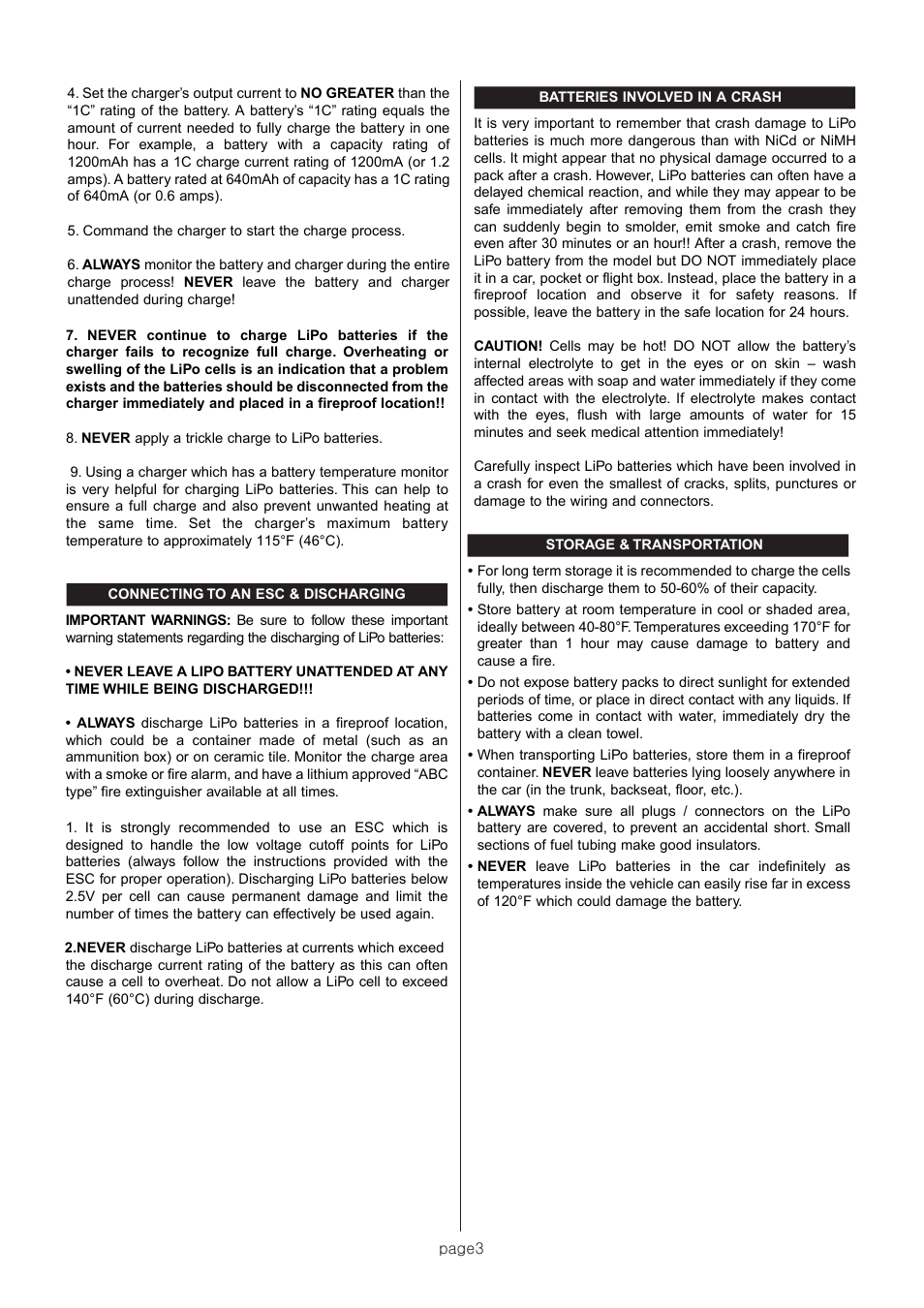 Muchmore LiPo Batteries User Manual | Page 3 / 4