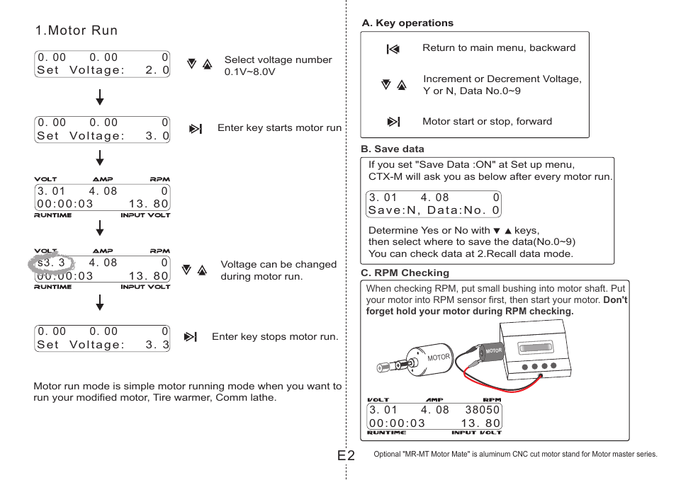 Motor run | Muchmore Motor Master (PT-CTXM3) User Manual | Page 12 / 32