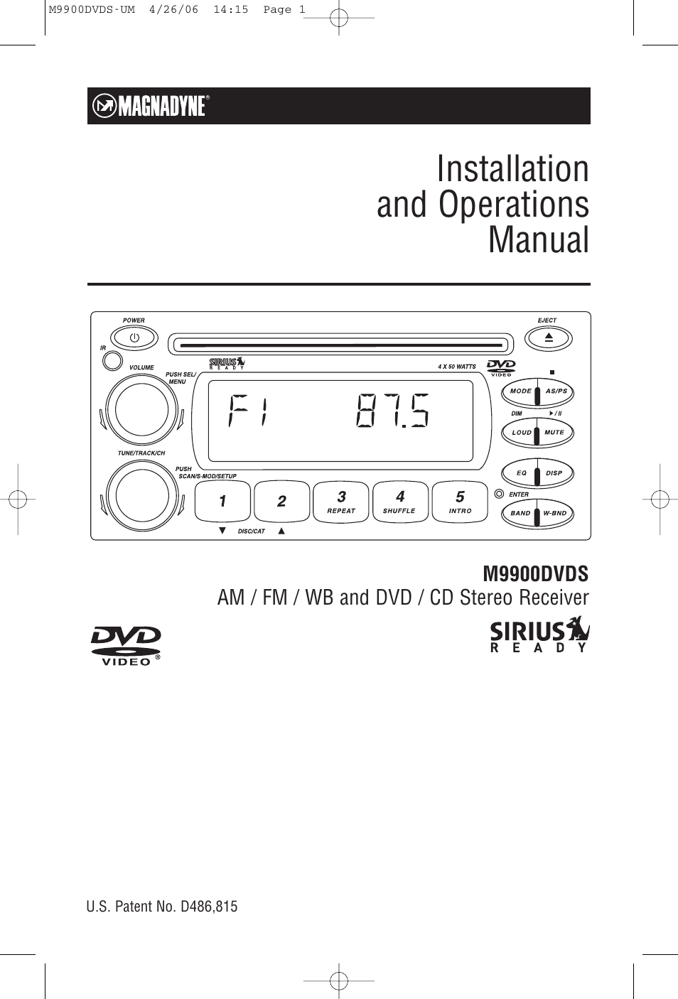 Magnadyne M9900DVDS User Manual | 32 pages