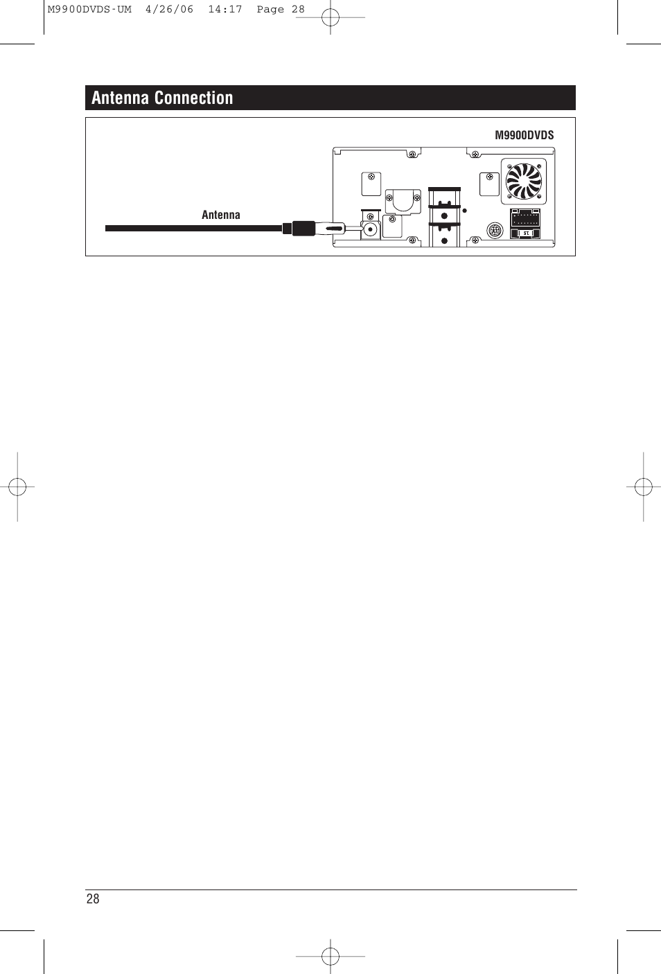 Antenna connection | Magnadyne M9900DVDS User Manual | Page 28 / 32