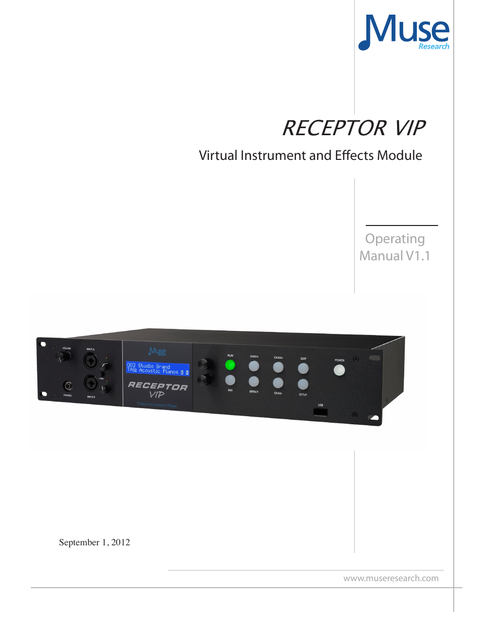 Muse Research Receptor VIP manual v1.1 User Manual | 35 pages