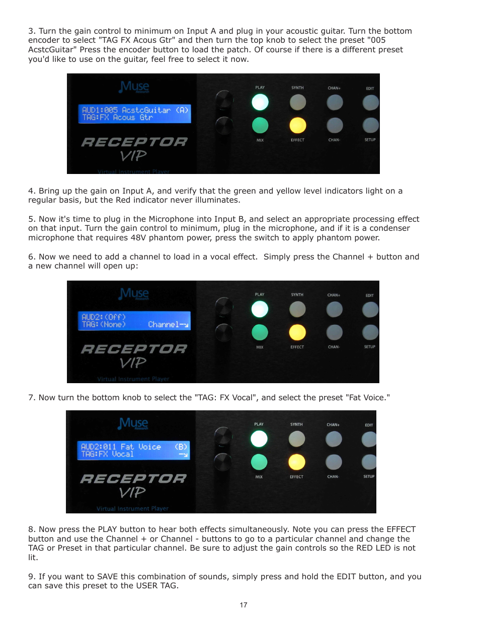 Muse Research Receptor VIP manual v1.1 User Manual | Page 17 / 35