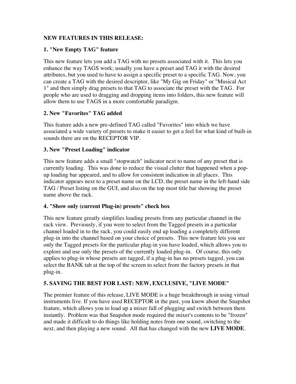Muse Research Receptor VIP v2.2 Software release notes User Manual | Page 2 / 6