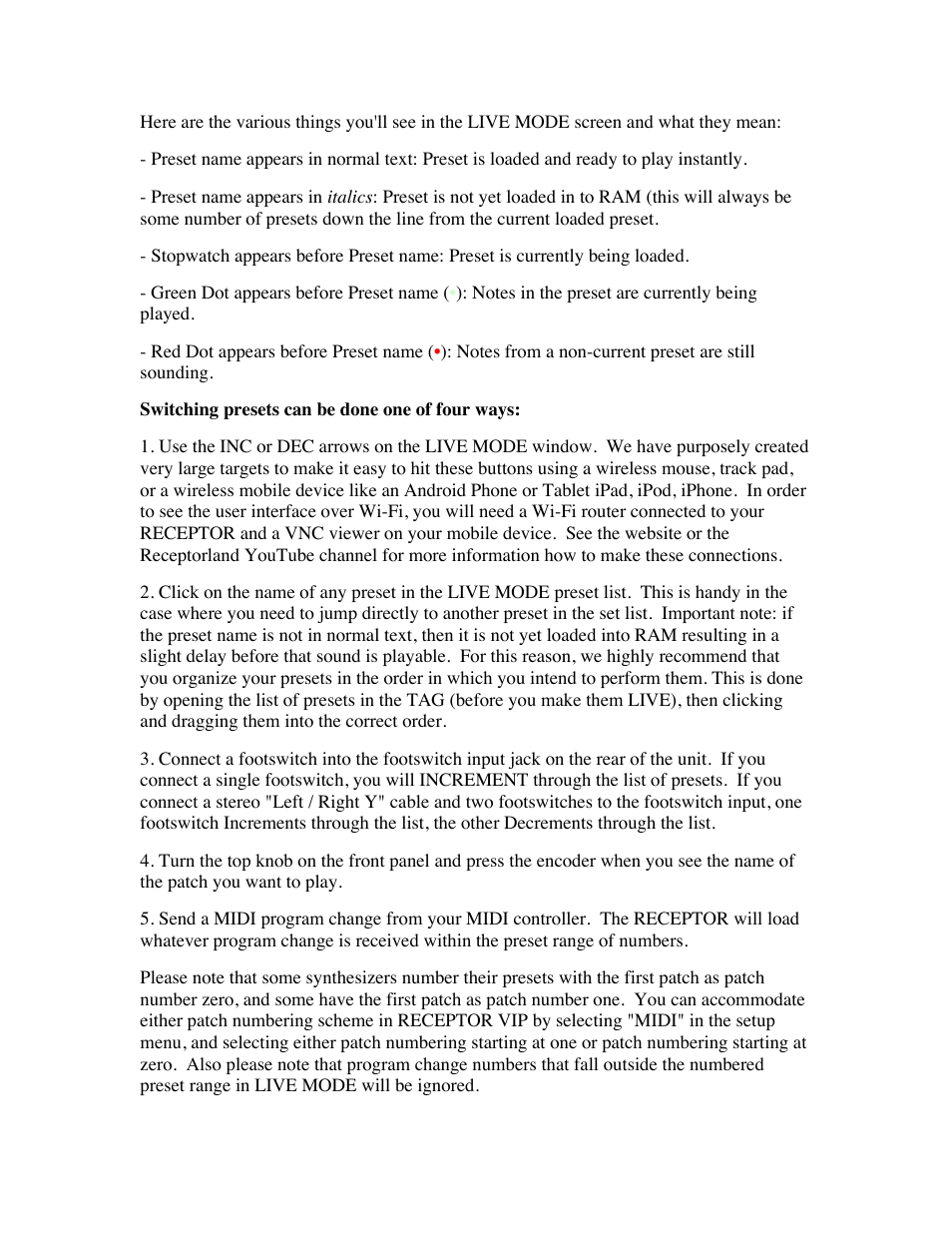 Muse Research Receptor VIP v2.2 Software release notes User Manual | Page 4 / 6